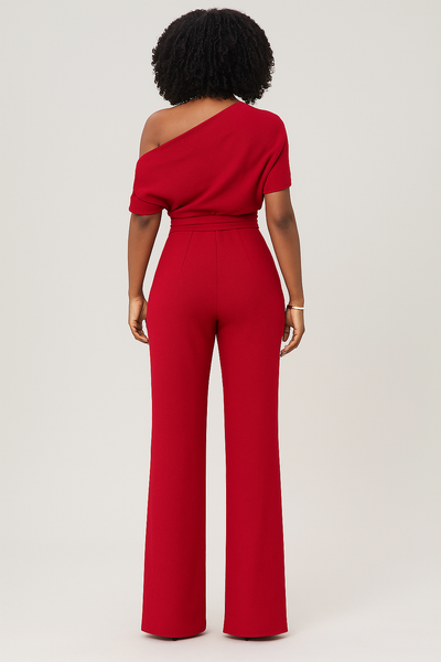 Hani | One-Shoulder Jumpsuit met Wijde Pijpen