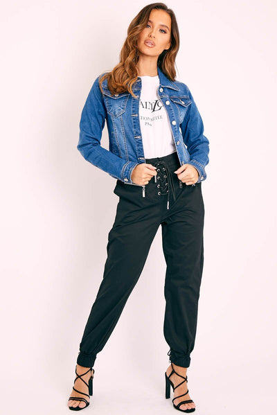 Dark Blue Washed Denim Jacket - Bonnie