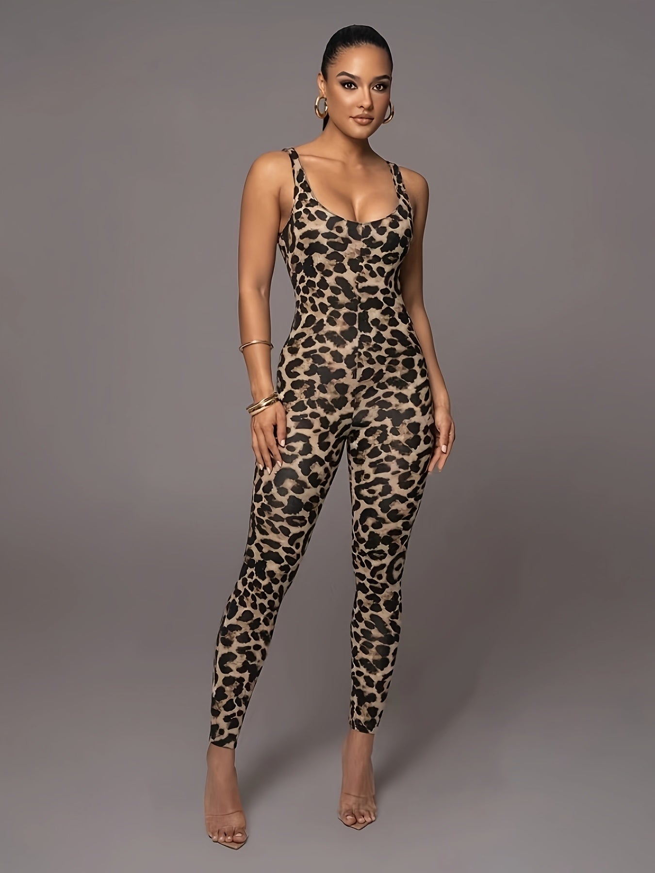 Shana | Leopard Print Bodycon Jumpsuit