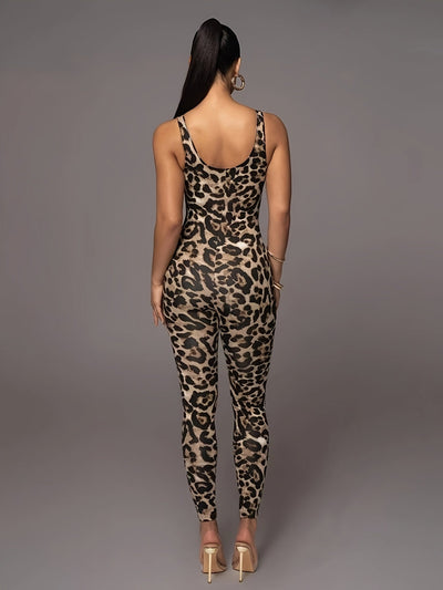 Shana | Leopard Print Bodycon Jumpsuit
