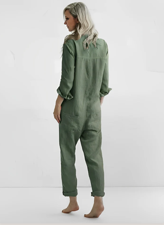 Trendy Dames Utility Jumpsuit met Lange Mouwen en Zakken