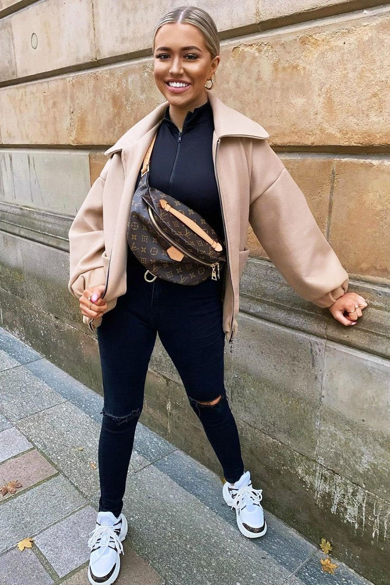 Stone Zip Front Side Pocket Shacket - Lima