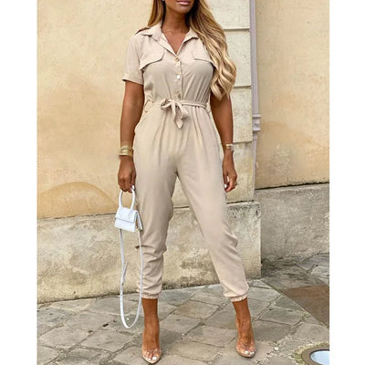 Helen | Utility Jumpsuit met Tailleceintuur