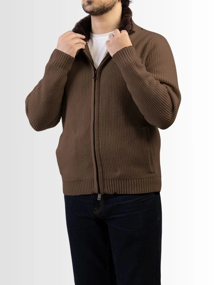 Fur Collar Wool Blouson | Grey