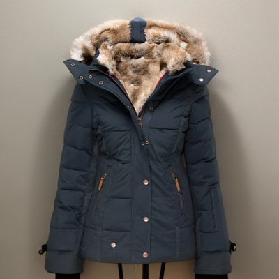 Women's Winter Coat with Belt and Detachable Hood
