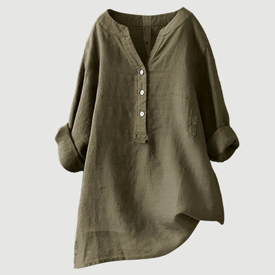 Nordvaro Breathable and comfortable linen shirt with buttons