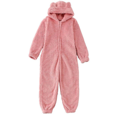 Warme Teddy Fleece Dames Onesie met Capuchon