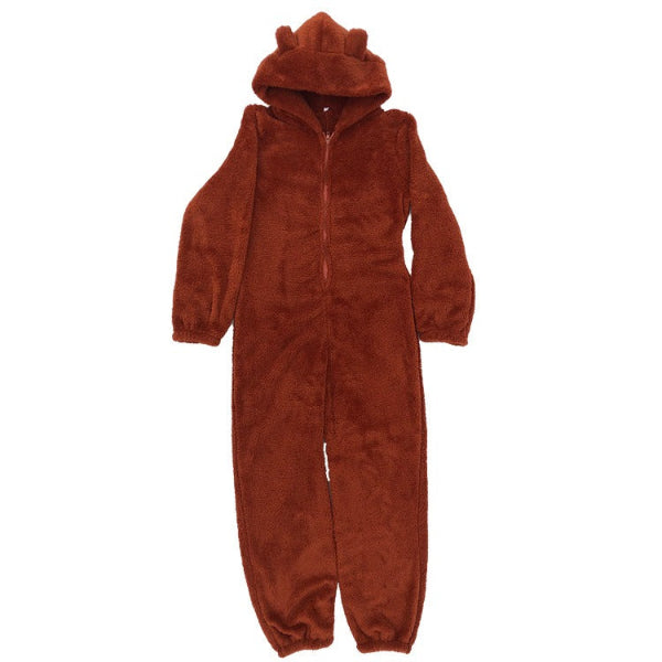 Warme Teddy Fleece Dames Onesie met Capuchon
