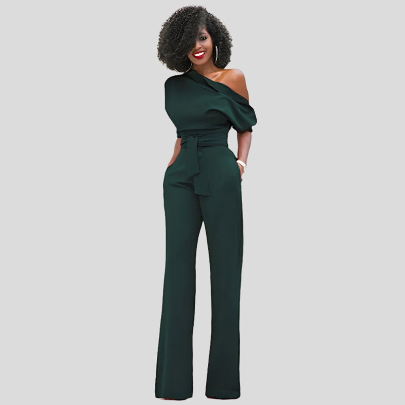 Hani | One-Shoulder Jumpsuit met Wijde Pijpen
